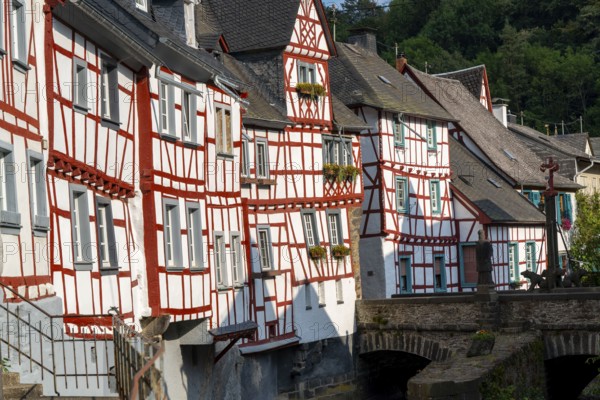 Monreal, idyllic half-timbered village in the Elz valley, in the district of Mayen-Koblenz in