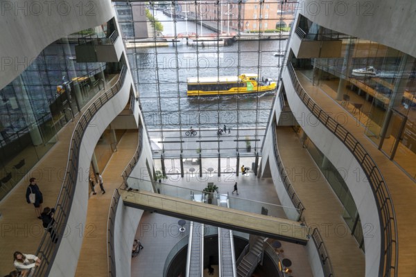 The Danish Royal Library, new building, the so-called Black Diamond, view from the building onto