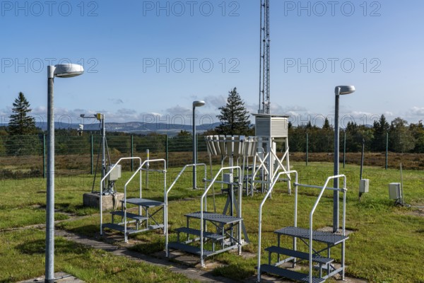 Weather station, of the German Weather Service, at the Astenturm, Kahler Asten, Rothaargebirge,