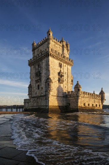 Belem Tower or Tower of St Vincent, famous tourist landmark of Lisboa and tourism attraction, on