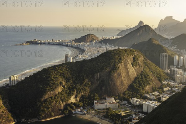 View from Sugarloaf Mountain to Copacabana in Rio de Janeiro. 21.07.2024. Photographed on behalf of