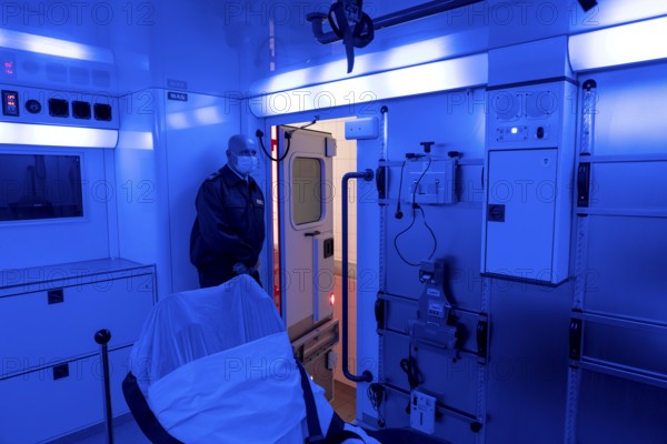 Special infection rescue vehicle of the Essen fire brigade, with special air filter systems, in
