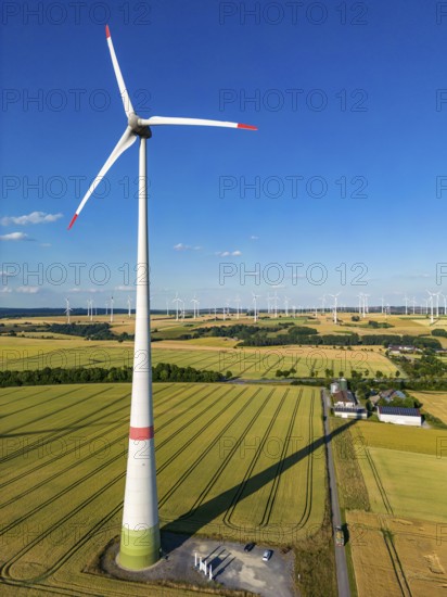 Wind farm near the East Westphalian town of Energiestadt Lichtenau, south of Paderborn, North
