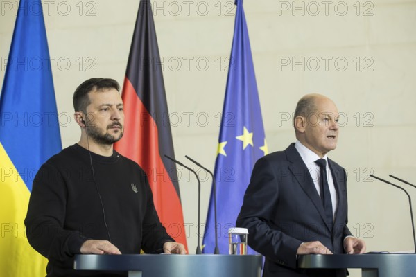 Volodymyr Zelensky (President of Ukraine) and Olaf Scholz (Chancellor of the Federal Republic of