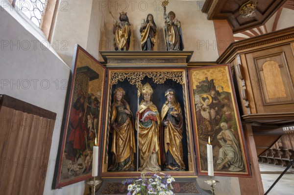 Winged altar, the sculptures probably from the workshop of Michael Wolgemut, 15th century, St