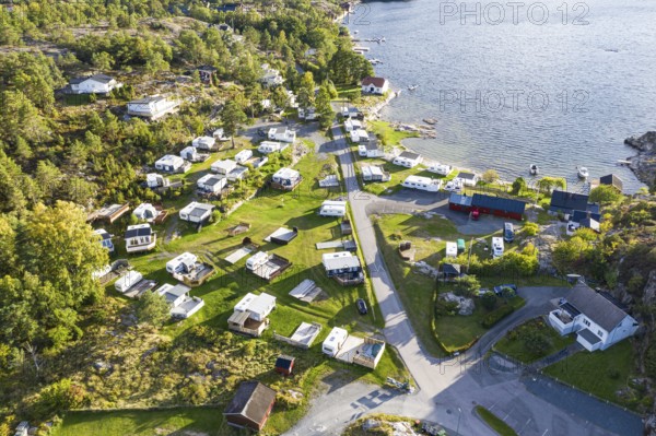 Campsite at the southern norwegian coast, Kjonnoya peninsula east of Kragerø, Norway, Europe