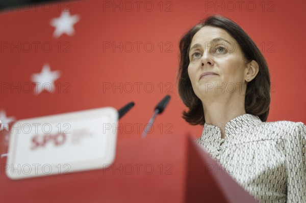 Katarina Barley, SPD lead candidate for the 2024 European elections, at a press conference