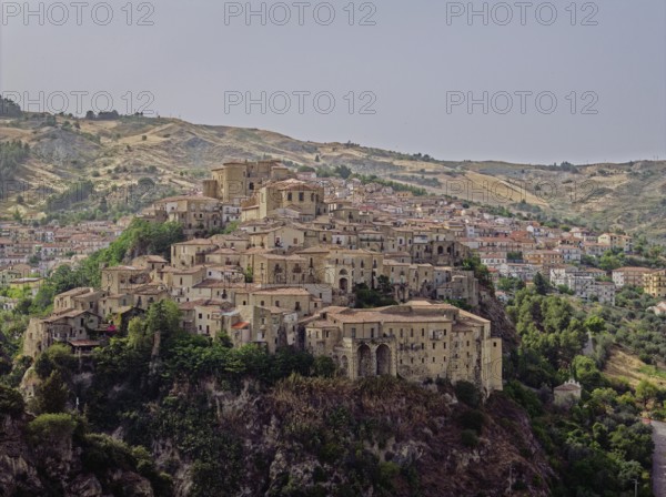 The castle and town of Oriolo, an Italian municipality in the province of Cosenza in the Pollino