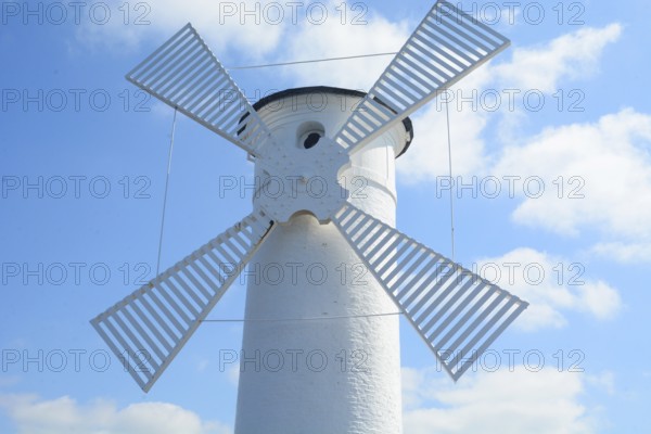 Detail of lighthouse, The Windmill at the harbor in Swinoujscie, West Pomerania, Poland, Eastern