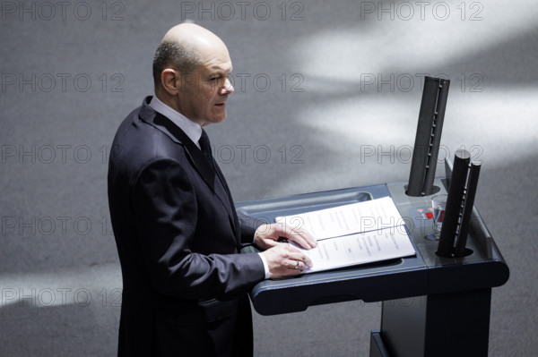 Olaf Scholz, Federal Chancellor, recorded as part of the government statement on the European