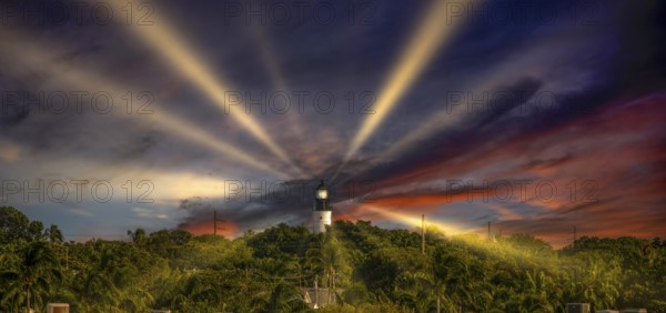 Evening atmosphere at the lighthouse Key West Florida USA