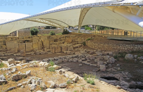 Tarxien neolithic megalithic prehistoric temple complex site, Malta, Europe