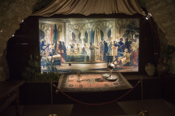 Tableaux display of a Moorish court, Torre de la Calahorra museum, Cordoba, Spain, Europe