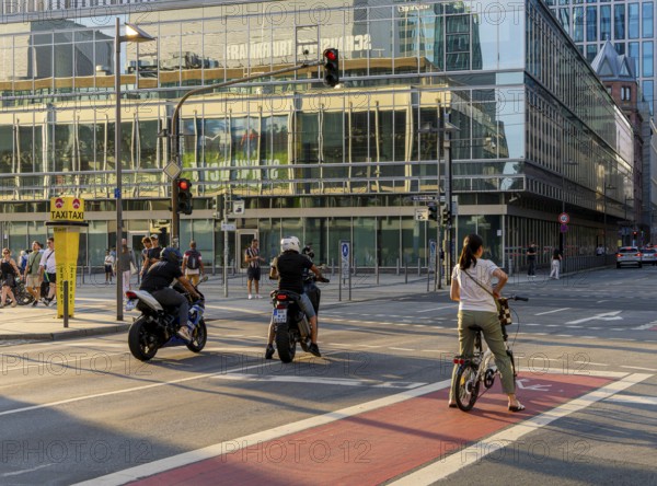 Road traffic at Willy Brandt Platz in Frankfurt am Main, Hesse, Germany, Europe