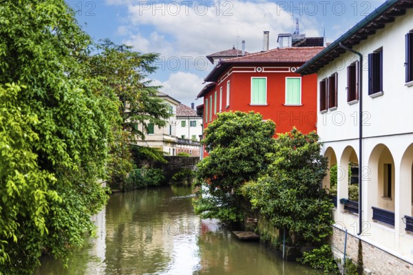 By the river Lemene, medieval old town, Portogruaro, Veneto, Friuli, Italy, Portogruaro, Veneto,