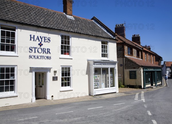 Historic buildings in the town of Holt, north Norfolk, England, United Kingdom, Europe