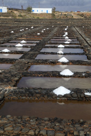 Evaporation of sea water in salt pans, Museo de la Sal, Salt museum, Las Salinas del Carmen,