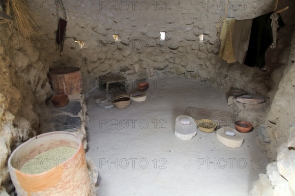 Reconstruction of buildings, Los Millares prehistoric Chalcolithic settlement archaelogical site,