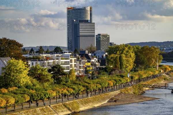 Skyline Bonn on the Rhine, in front the UNFCCC Secretariat of the Framework Convention on Climate