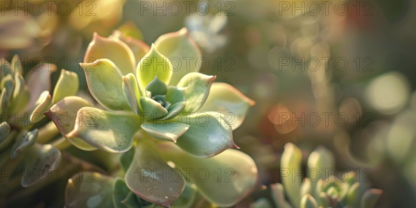 Close up of beautiful succulent plant. KI generiert, generiert, AI generated