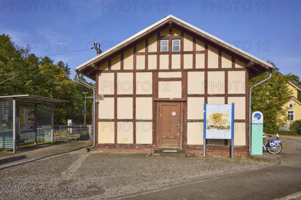 Ferch-Lienewitz railway station building in Schwielowsee, Potsdam-Mittelmark district, Brandenburg,