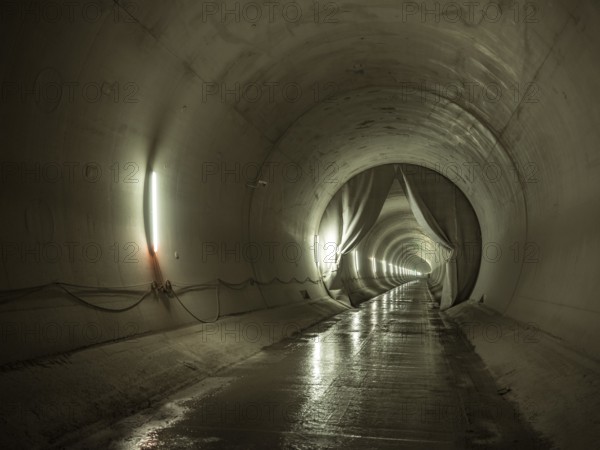 Completed tunnel section in construction lot H41, Brenner Base Tunnel, Zenzendorf, Tyrol, Austria,