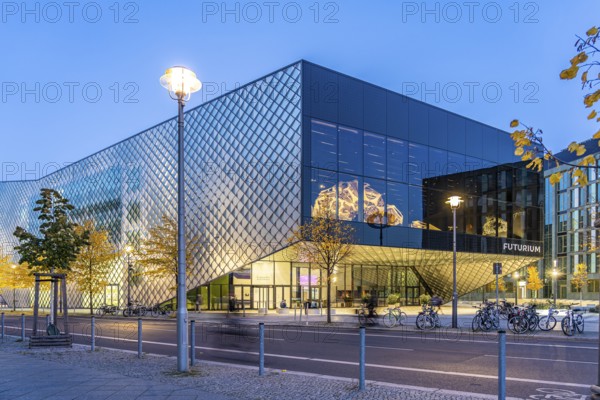 Museum for Questions of the Future Futurium at dusk, Berlin, Germany, Europe
