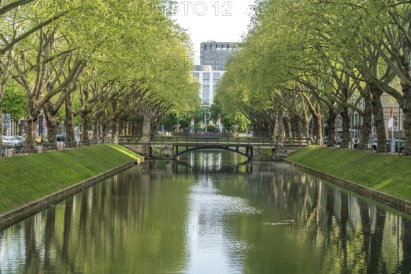 The Stadtgraben or Kö-Graben in Königsallee, state capital Düsseldorf, North Rhine-Westphalia,