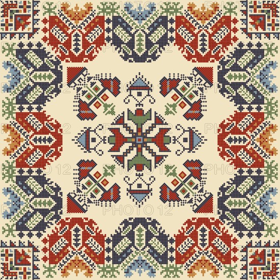 Traditional Bulgarian embroidery vector pattern