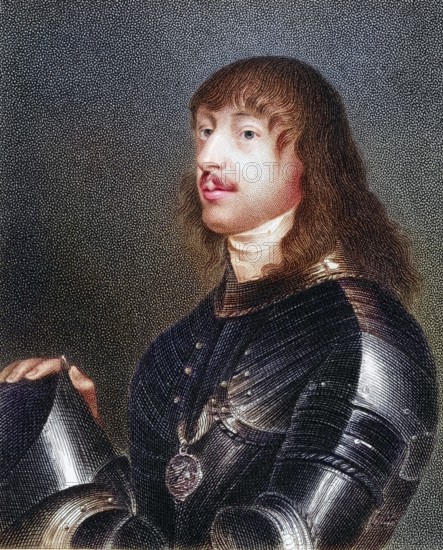 James Stanley 7th Earl of Derby, 1607-1651, alias Baron Strange, nicknamed Great Earl of Derby.