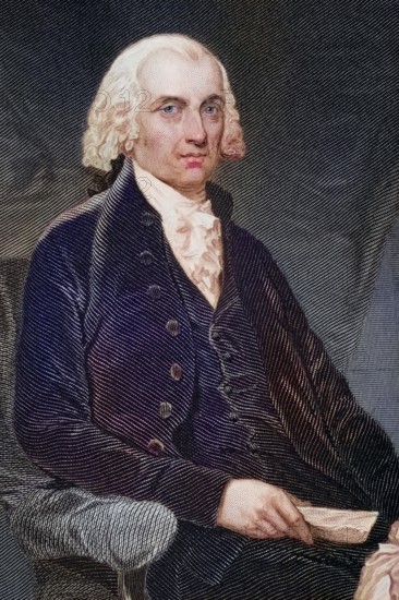 James Madison 1751-1836, Fourth President of the United States 1809-17, After a painting by Alonzo