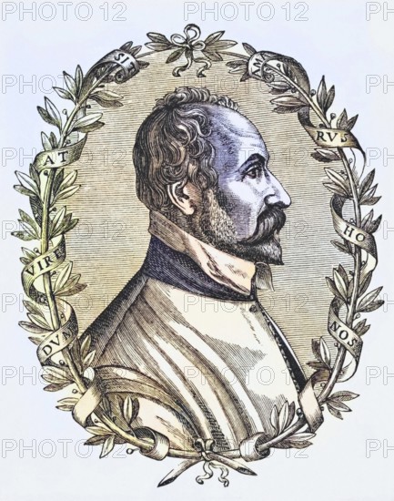 Pontus de Tyard, ca. 1521, 1605, French poet, priest and member of the Pleiade. From Science and