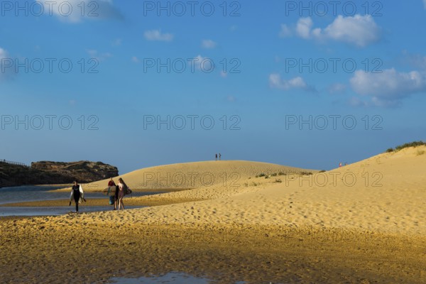 Sand dunes and blue sky, Praia da Bordeira, Carrapateira, Algarve, West Coast, Atlantic Ocean,