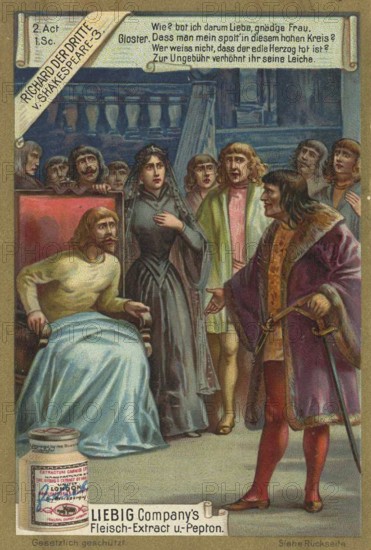 Picture series Richard the Third by Shakespeare, Liebig picture, digitally restored reproduction of