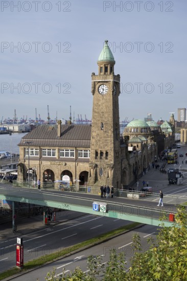Clock tower, Landungsbrücken, St. Pauli, Hamburg, Germany, Europe
