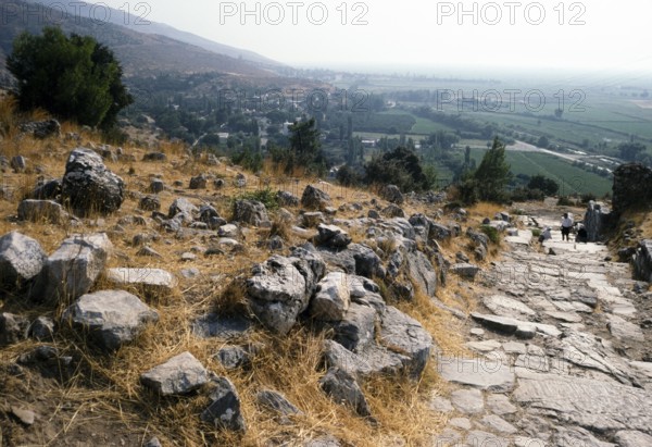 Archaeological excavation site ruins of the ancient Greek city of Priene, Turkey, 1997, Asia