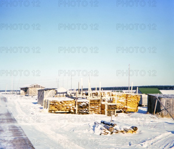 Webequie First Nation Ojibway Community, Eastwood Island, Northern Ontario, Canada 1978 Lumberyard