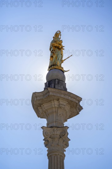Marian column from the Marian fountain, built 1777-1780, Eichastätt, Upper Bavaria, Germany, Europe