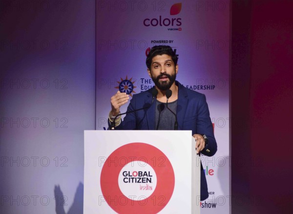 Bollywood actor Farhan Akhtar press conference launch Global Citizen Festival Global Education