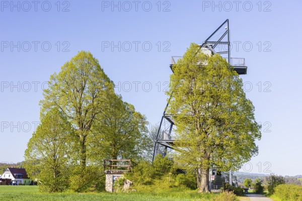 Observation tower on the Rathmannsdorfer Höhe in Rathmannsdorf, Saxon Switzerland, Saxony, Germany,