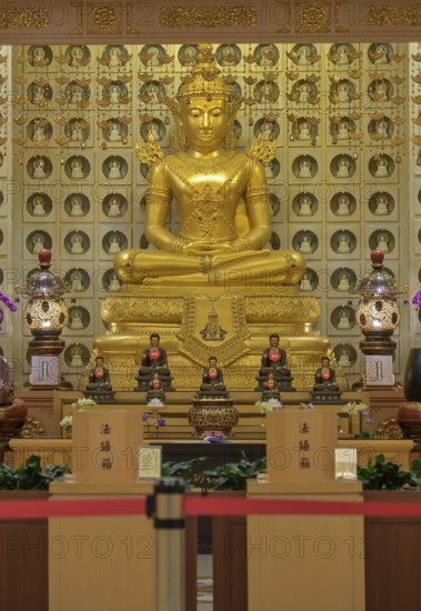 Golden Buddha Shrine, Fo Guang Shan Buddha Museum, Tongling Rd, Dashu District, Kaohsiung, Taiwan,