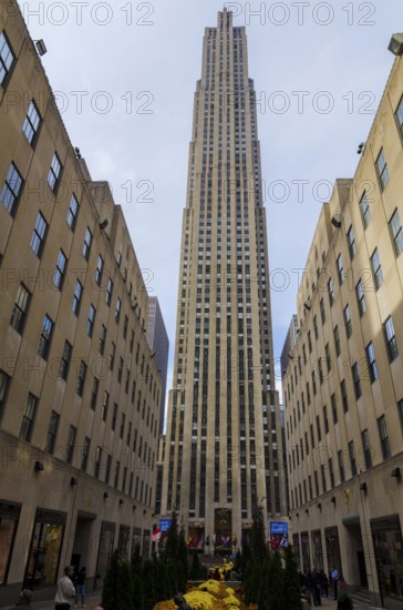 Rockefeller Center building foreground, New York City, USA, North America