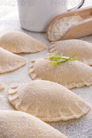 Pierogi with wild garlic filling