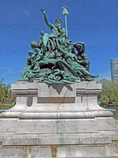 Düsseldorf, Ständehaus, sculpture in front of the north façade, Father Rhine and his daughters