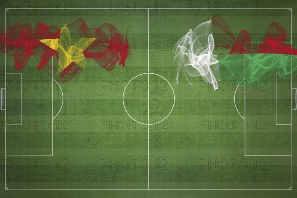 Vietnam vs Madagascar Soccer Match, national colors, national flags, soccer field, football game,