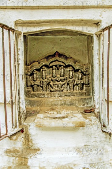 Lord Rama, Lakshman, Sita, Hanuman, idols, Malyavanta Raghunatha Temple, Hampi, Karnataka, India,