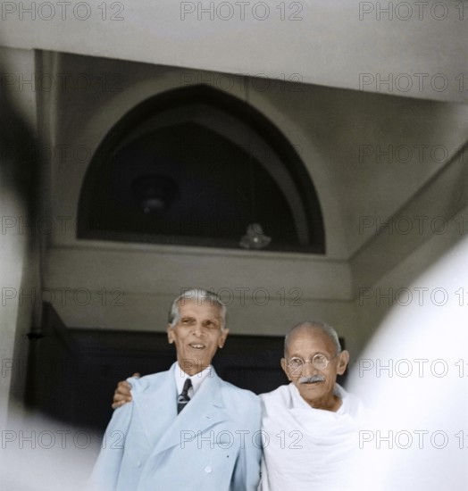 Mahatma Gandhi meeting Muhammad Ali Jinnah, Mumbai, Maharashtra, India, Asia, September 9, 1944,