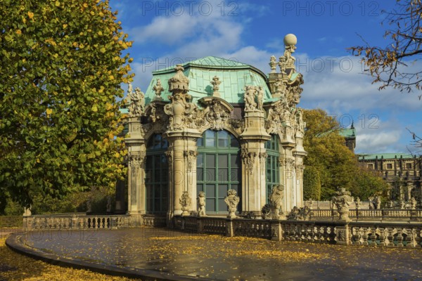 The world-famous Dresden Zwinger in autumn