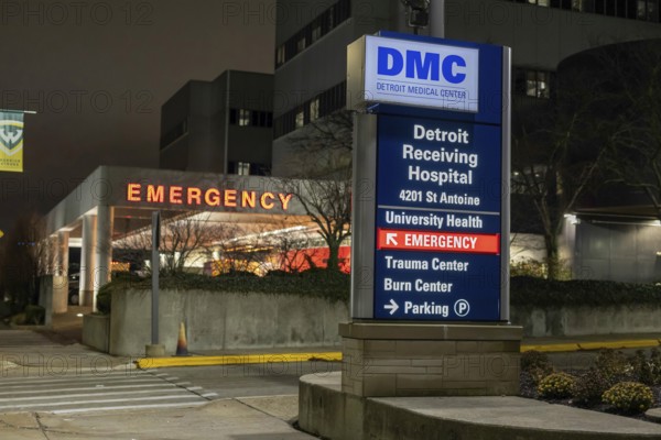 Detroit, Michigan, Detroit Receiving Hospital, a 320-bed hospital which is known especially for its
