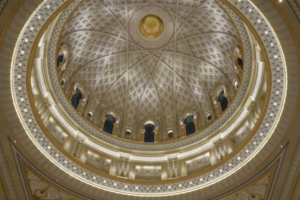 Dome in Qasr Al Watan, Presidential Palace, interior view, Abu Dhabi City, Emirate of Abu Dhabi,